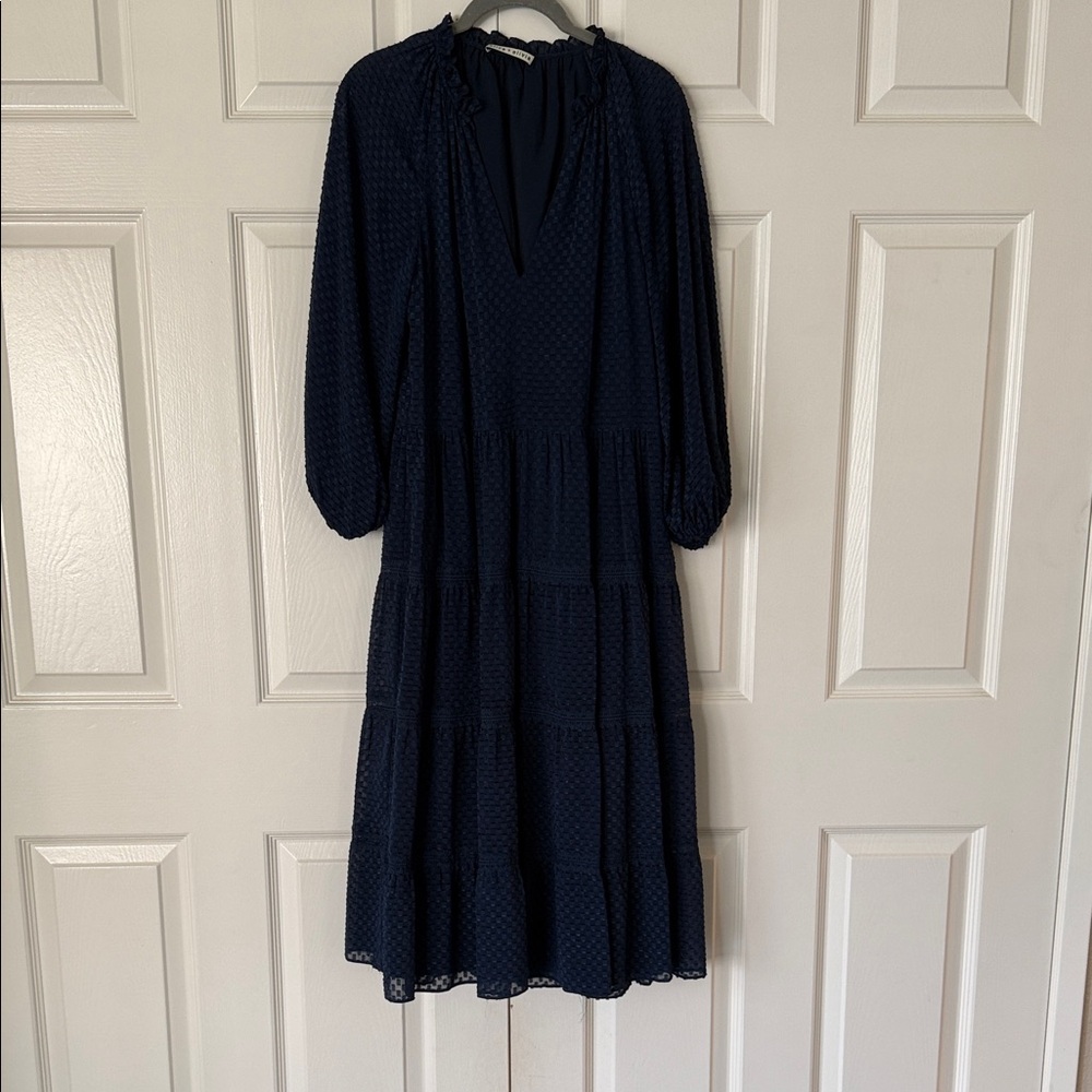 Alice + Olivia Dark Blue Long Sleeve Dress
